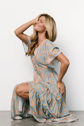 Cheryl Maxi Dress | Dusty Blue Floral